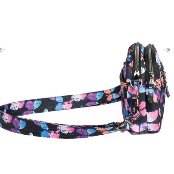LUG Super Coupe 2 Satin Luxe Convertible Crossbody Bag NWT Watercolor Butterfly - Picture 5 of 9